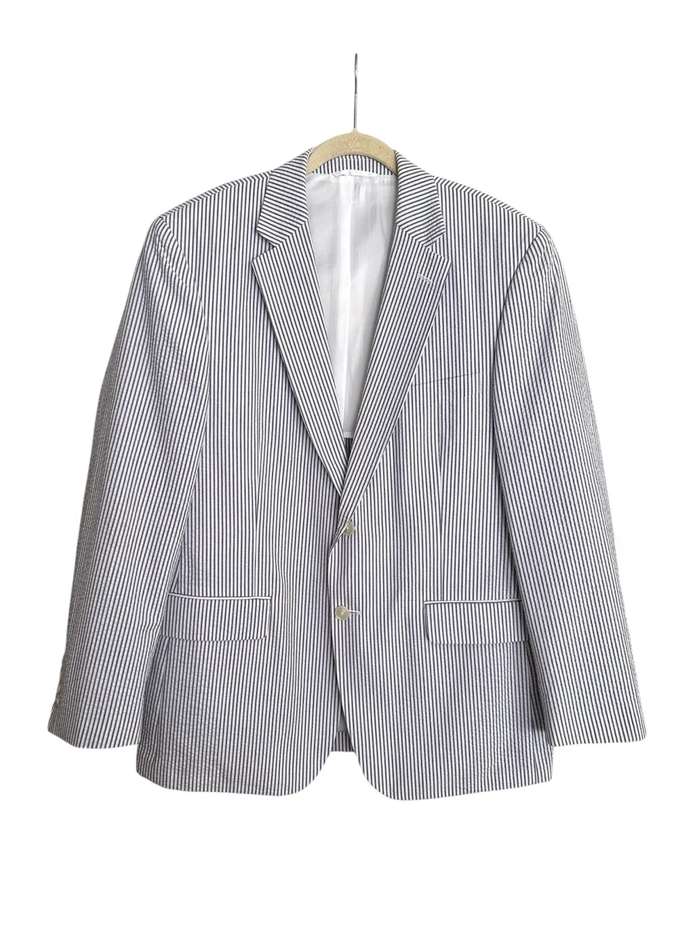PALM BEACH Bradley Seersucker Sport Coat Blazer 42R 100% Cotton Gatsby Coastal